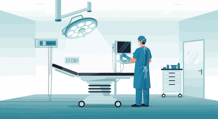 Operating Room Preparation By Healthcare Professional For Surgery Procedure