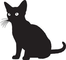 Abyssinian White Eye in silhouette white background.