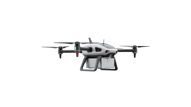 delivery drone, drone with package, aerial logistics concept,
