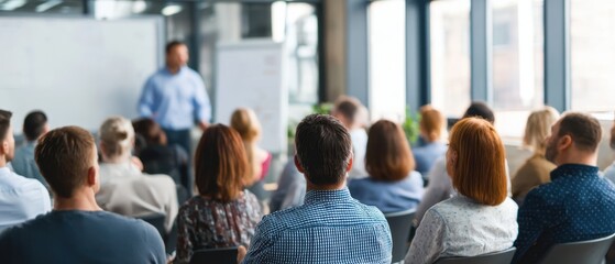 The diverse audience engaged in a professional presentation during a corporate seminar.