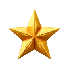 Obraz premium Gold Five Pointed Star 3D Render on Transparent Background