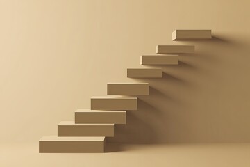 Beige steps ascend against a beige wall