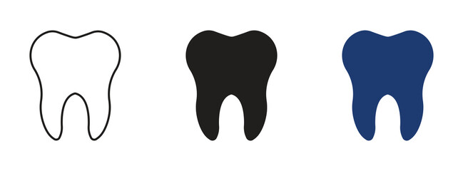 Tooth vectors icons set on white background , vector illustration .