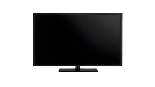 Sleek Black Flat-Screen Plasma TV Realistic Illustration for Modern Interiors