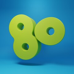 Green Cell division process icon isolated on blue background. Minimalism concept. 3D render illustration