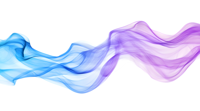 Elegant Blue and Purple Light Streaks on White Background for Design Projects