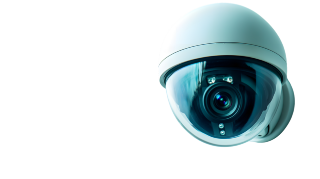 Close-Up Smart Home Wireless Security Camera Isolated Background