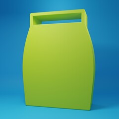 Green Skirt icon isolated on blue background. Minimalism concept. 3D render illustration