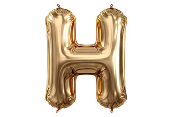 Fototapeta premium Gold Foil Balloon Letter H on Transparent Background
