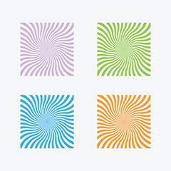 Colorful Spiraling Sunburst Background Patterns: Abstract Radial Designs
