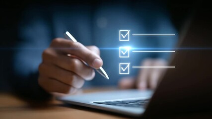 "Efficient task management interface with a checklist displayed on a laptop screen."