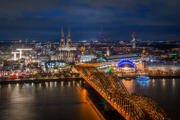 Obraz premium Cologne City Night Scape