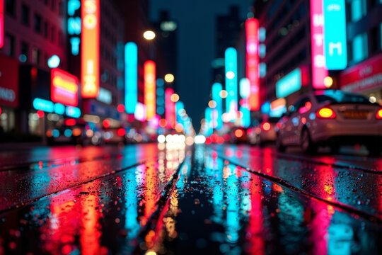 Neon-lit Cityscapes: A Contemporary Photo Series of Rainy Nights