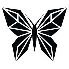 Minimalist Logo of a Butterfly with Digital Wings