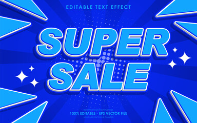 Editable super sale 3d text effect