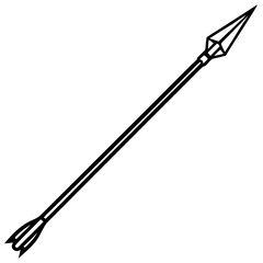 Javelin spear illustration showcasing athletics and precision in a simple line art style