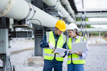 Engineer power substation working high voltage infrastructure inspection check are essential tasks...