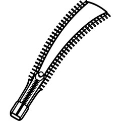 Fototapeta premium Golden zipper illustration showcasing craftsmanship and fashion in a simple line art style