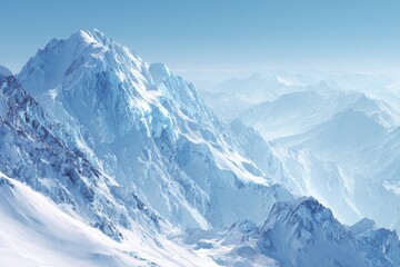 Snowy Mountain Peaks Panorama