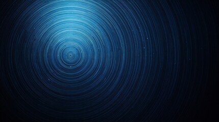 Abstract Blue Concentric Circles with Star Trails Effect