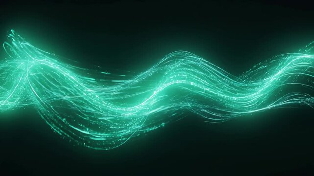 Abstract Visualization of Green Magnetic Field Lines in Continuous Motion
