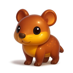 Cute 3D cartoon baby mouse with big eyes on white background. Perfect for kids room decor, educational materials, wildlife stickers, and adorable animal design collections
