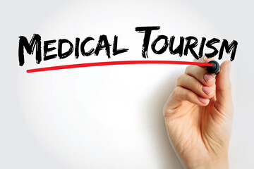 Medical Tourism text quote, health concept background