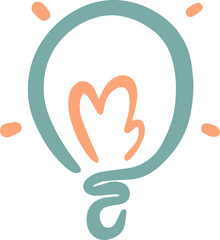 Simple Pastel Lightbulb Illustration