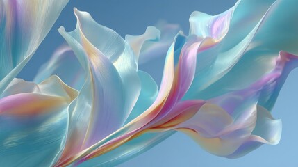 Abstract Flowing Pastel Fabric in Sky
