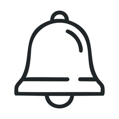 Obraz premium Simple black bell icon in minimalist style on white background