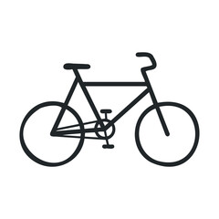 Simple black outline bicycle icon on white background