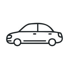 Fototapeta premium Simple sedan sketch in black on white background