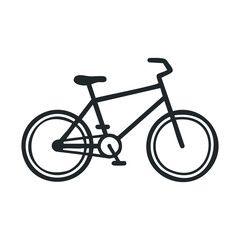 Fototapeta premium Black bicycle icon illustration on white background