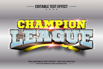 Fototapeta premium Champion league 3D editable text effect template