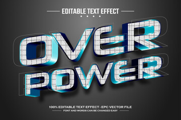 Over power 3D editable text effect template