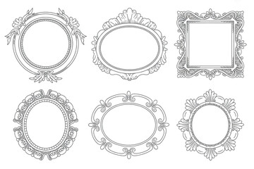 Obraz premium A collection of ornate vintage frames showcases decorative borders and elegant designs, perfect for displaying pictures and art