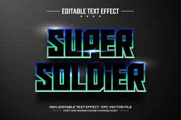Super soldier 3D editable text effect template