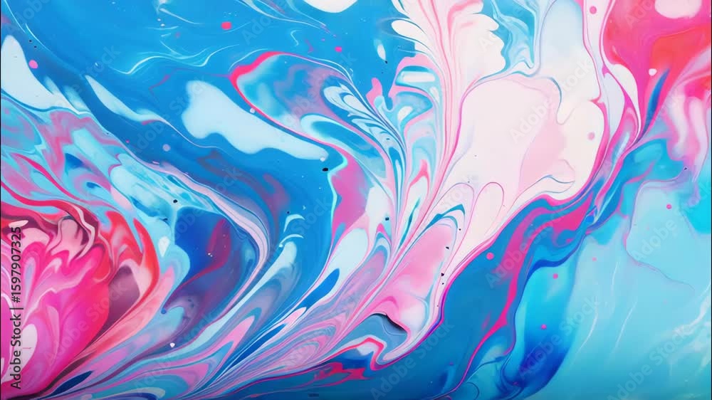 Wall mural fiery pink liquid forms in static close-up capture of vibrant abstract swirl patterns