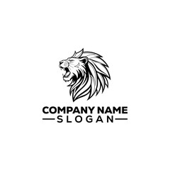 Roaring Lion Head with Royal Crown Logo