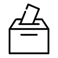 Illustration of a ballot box with a paper being inserted representing voting in an election process now
