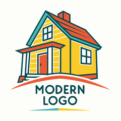 Fototapeta premium real estate logo style art house 