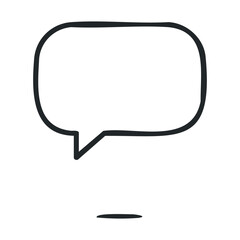 Naklejka premium Simple black outline speech bubble with tail in white background