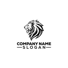 Roaring Lion Head with Royal Crown Logo