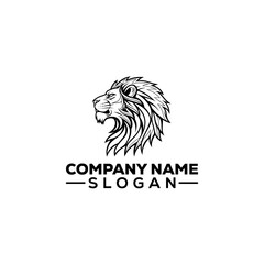 Roaring Lion Head with Royal Crown Logo