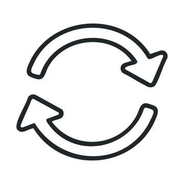 Recycling symbol with black reversible arrows indicating environmental conservation