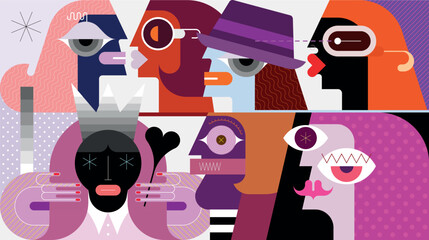 Large Group Of People Vector Illustration