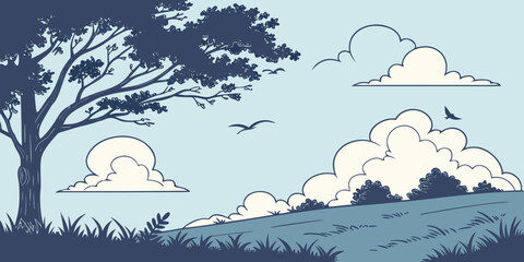 vector illustration of a winter landscape