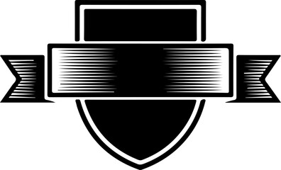 Elegant Shield and Ribbon Vector – Classic Emblem, Badge & Crest Design

