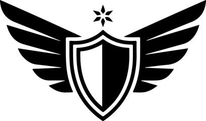 Fototapeta premium Military Winged Shield Star Emblem