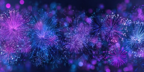 Fototapeta premium The spectacular fireworks display illuminating the night sky in vibrant colors.